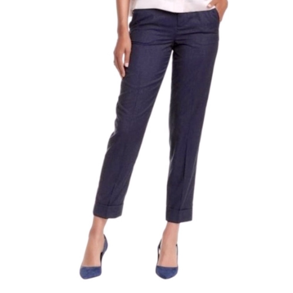ATM 100% Wool Pants Trousers Navy Classic Career Office Lightweight Minimalist 2